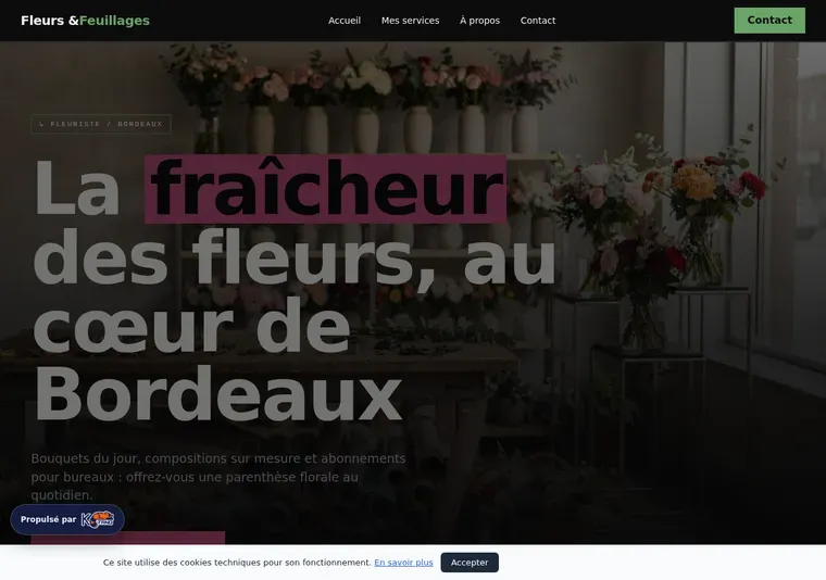 Aperçu du site — Fleurs & Feuillages