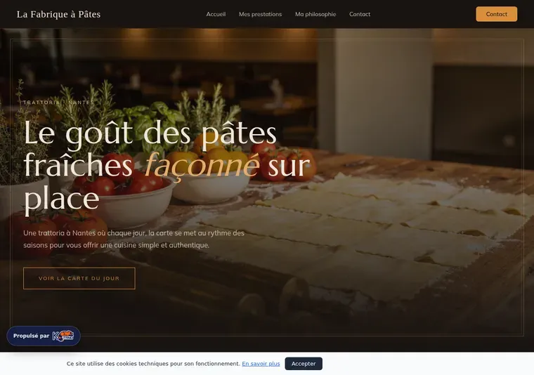 Aperçu du site — La Fabrique à Pâtes